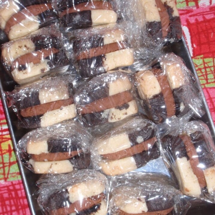ココナッツチョコトリュフの市松クッキーサンド